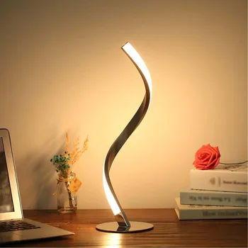 Настольная лампа в форме буквы S С простым теплым белым светом, декоративный светодиодный ночник