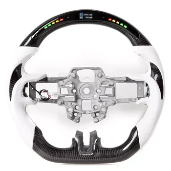 Необычный дизайн, светодиодная подсветка переключения передач, Гоночное рулевое колесо из настоящего углеродного волокна для Ford mustang GT 2020 2018 2019 Рулевое колесо автомобиля