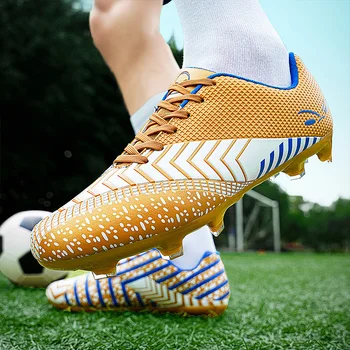 Новые молодежные кроссовки для тренировок с длинными шипами, мужские и женские футбольные бутсы, нескользящие износостойкие футбольные бутсы, спортивные футбольные бутсы