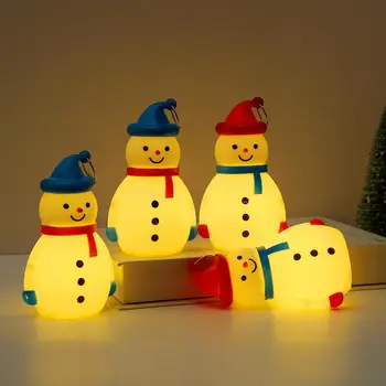 Ночник со Снеговиком на батарейках Простой в эксплуатации Ночник со Снеговиком Праздничный Светодиодный Ночник со Снеговиком на Батарейках на Рождество