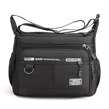 Оксфордская сумка через плечо с карманным дизайном, многослойная роскошная сумка на одно плечо, модная повседневная мужская сумка большой емкости