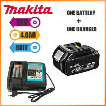 Оригинальный Аккумулятор Для Электроинструментов Makita 18V 4.0Ah со Светодиодной Литий-ионной Сменной Батареей LXT BL1860B BL1860 BL1850