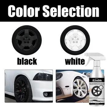 Пленка для автоматического распыления на колеса, Черно-белая Краска для шин, изменяющая цвет, Водонепроницаемые, автоматически Отслаивающиеся диски, Глянцевое покрытие, уход за распылением
