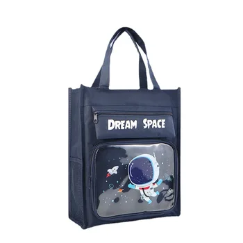 Портативный пенал космического астронавта, милая мультяшная детская сумка для канцелярских принадлежностей, сумка для хранения большой емкости, холщовая сумка для карандашей для школьников