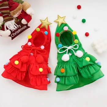 Рождественская одежда для собак, Косплей Санта-Клауса, Рождественская Елка, Забавная одежда для домашних животных, Накидка для кошки, Новогодний костюм