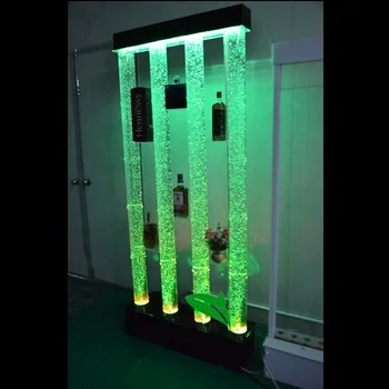 Светодиодное освещение Трубка с водяными пузырями Куб Настенная Полка Стеллаж Для хранения Органайзер Полка
