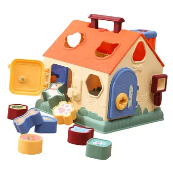 Сортировщик форм Домик Сортировка по цвету и форме Подходящая игрушка для детей 3 4 5 лет