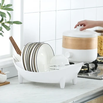 Сушилка для посуды Сушилка овальной формы с держателем посуды Тарелка Миска Контейнер для хранения столовых приборов Корзина для овощей Кухня