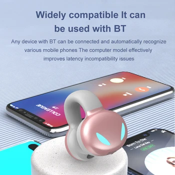 Универсальный зажим для ушей, стереонаушник с шумоподавлением, наушники с низким энергопотреблением, беспроводные наушники 5.3, совместимые с Bluetooth