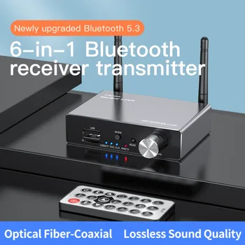 Цифроаналоговый Преобразователь 6 В 1 Bluetooth 5.3 Оптический Коаксиальный AUX RCA USB TF DAC Беспроводной Аудиоадаптер Приемник Передатчик