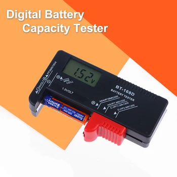 Цифровой тестер батареи BT-168D, ЖК-дисплей, Проверка заряда батареи AA AAA, Инструмент диагностики емкости батареи