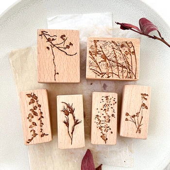Штамп для скрапбукинга с цветами и листьями 9 видов деревянных штампов своими руками