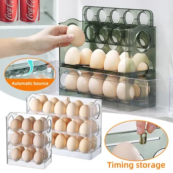 Ящик для хранения яиц на 30/18 Сеток Вращающийся Органайзер для яиц В холодильнике Контейнеры для еды Держатель для яиц Диспенсер Кухонные Ящики для хранения
