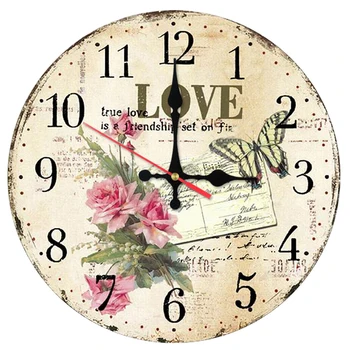 ограниченные по времени настенные часы деревянные Абстрактные часы Гостиная односторонняя наклейка кварцевые часы Европейский натюрморт домашний декор